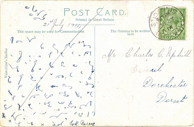 Hidden Messages on Post cards - Shorthand