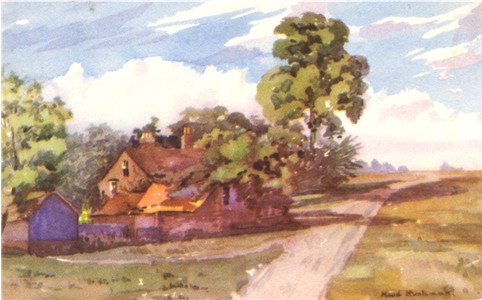 Title: Clements FFarm, Chorleywood Common - Publisher: Printed by Suttley & Silverlock Ltd, London S.E.1. - Date: Probably painted before 1910. printed before 1933
