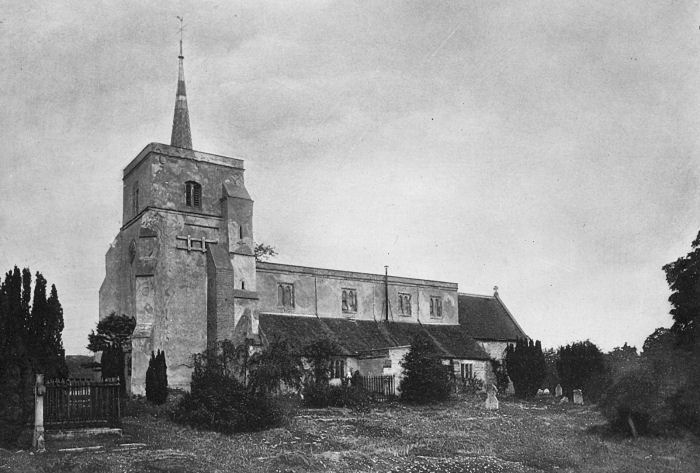 View of St Leonard's Church, Flamstead, Hertfordshire, as it was in 1902