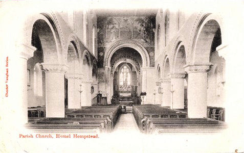 Title: Parish Church, Hemel Hempstead - Publisher: Chester Vaughn Series - Date: Posted 1904