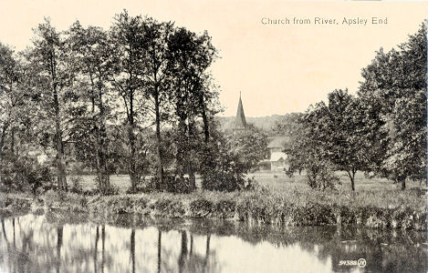 River Gade and Church at Apsley End, near Hemel Hempstead, Hertfordshire