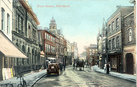 Fore Street, Hertford, Hertfordshire - PC by Hartmann circa 1910