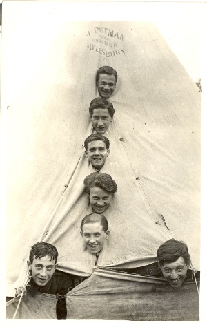 WW1 Soldiers in tent made by Putman, Aylesbury