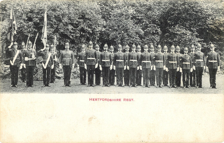 Hertfordshire Regiment with Colours, 1909