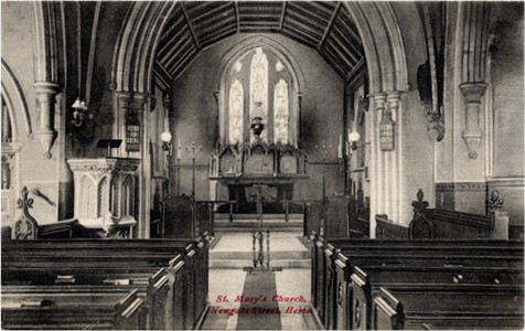 Title: St Mary's Church, Newgate Street, Herts - Publisher: The Charles Martin Publishing Co., Ponders End, London, No 3012 - Date: circa 1910