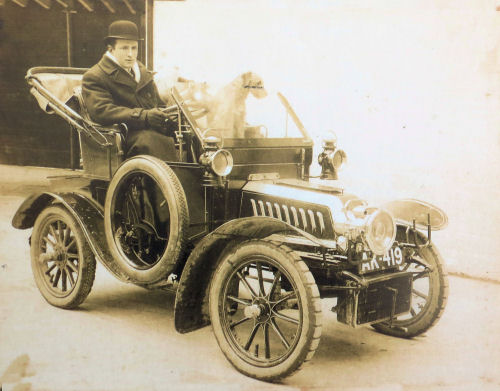Peugeot car circa 1905 registered in Hertfordshire