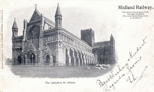St Albans Abbey by Picture Postcard Co Lts for Midland Railway