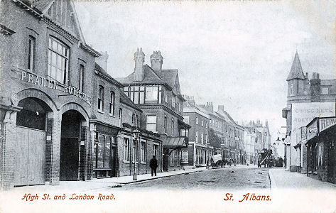 London Road, Peahen Hotel, High Street, St Albans - by Hartman