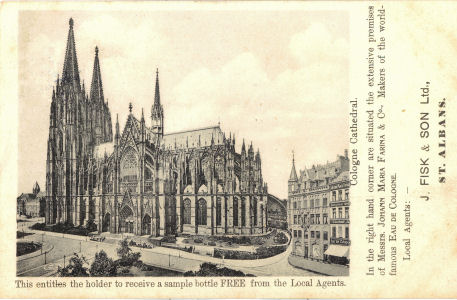 Cologne Cathedral, Eau de Cologne advert. Fisk, St Albans