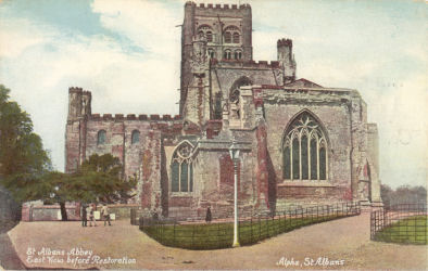 East View of St ALbans Abbey before Restoration - Alpha Post Cards
