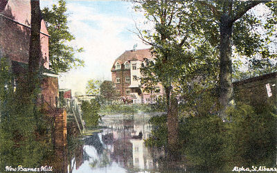 New Barns Mill, St Albans, possibly circa 1890 - Post Card by Alpha, St Albans
