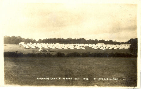 North Staffs Lines, Batchwood Camp, St Albans, First World War, September 1915; PC by Christmas