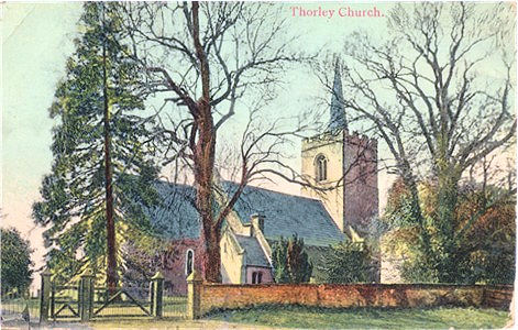 Title: Thorley Church - Publisher: M&W Canon Series (Mitchell & Watkins)  - Date Probably pre WW1 (printed in Belgium)