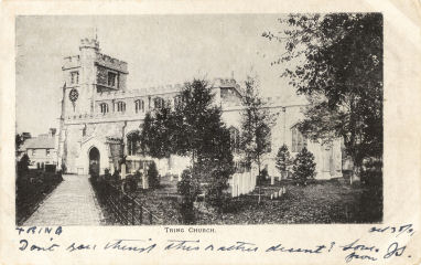 Post Card of Tring Church, Herts, circa 1900