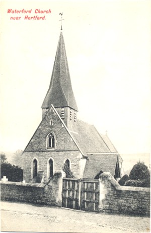 Title: Waterford Church, near Hertford - Publisher: Charles Martin, 39 Aldermanbury, London E C  No 2163 - Date: Circa 1903 (Inland only)