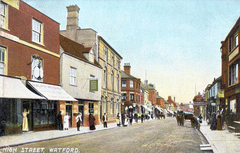 Watford High Street - 1904 post card by Hartmann