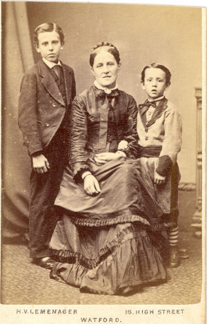 Mother and two sons - cdv portrait by Lemenager of Watford