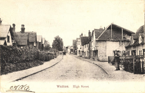 Post card of the High Street, Watton at Stone, Hertfordshire