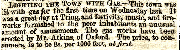 Opening of Tring gas works, erected by Atkins of Oxford