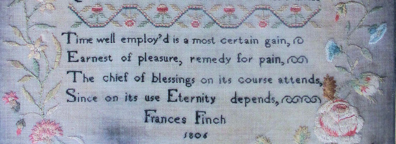 Frances Finch, Sampler, 1806, Castle Acre, Norfolk
